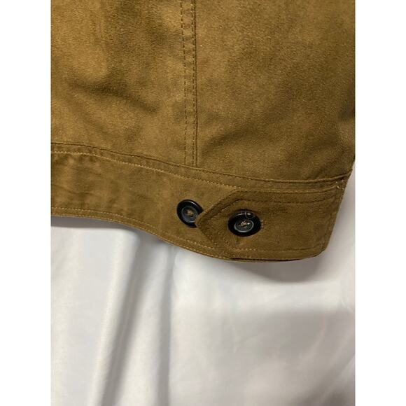 Round Tree & York Jacket Coat Faux Leather L Men's Zip Up Flannel Lined - Picture 6 of 11